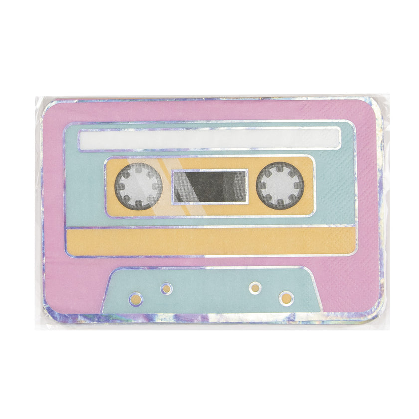 SERVIETTES CASSETTE 90'S PARTY 19X29CM  X 16