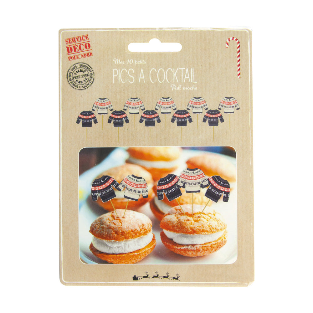 PICS A COCKTAIL PULL MOCHE DE NOEL X 10PCS
