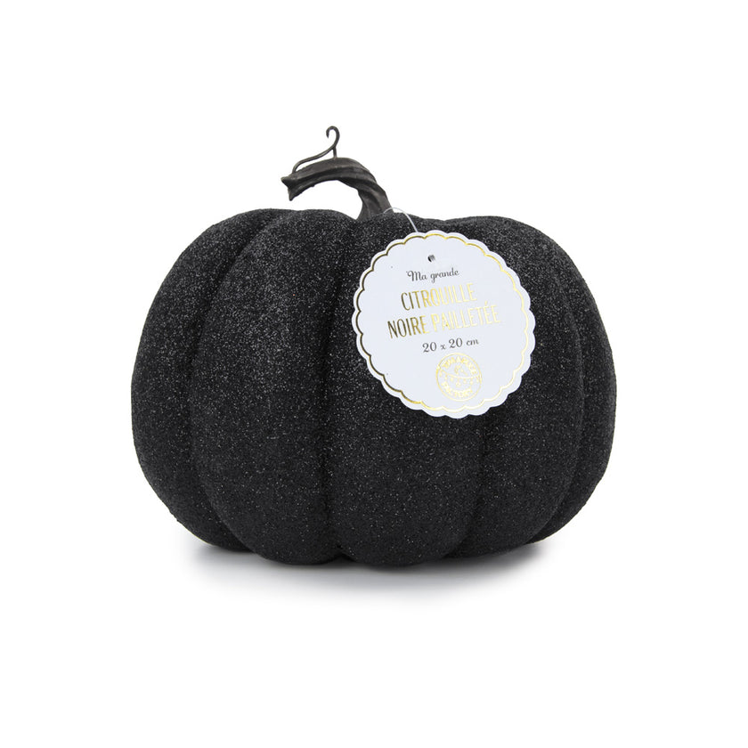 GRANDE CITROUILLE NOIRE PAILLETEE