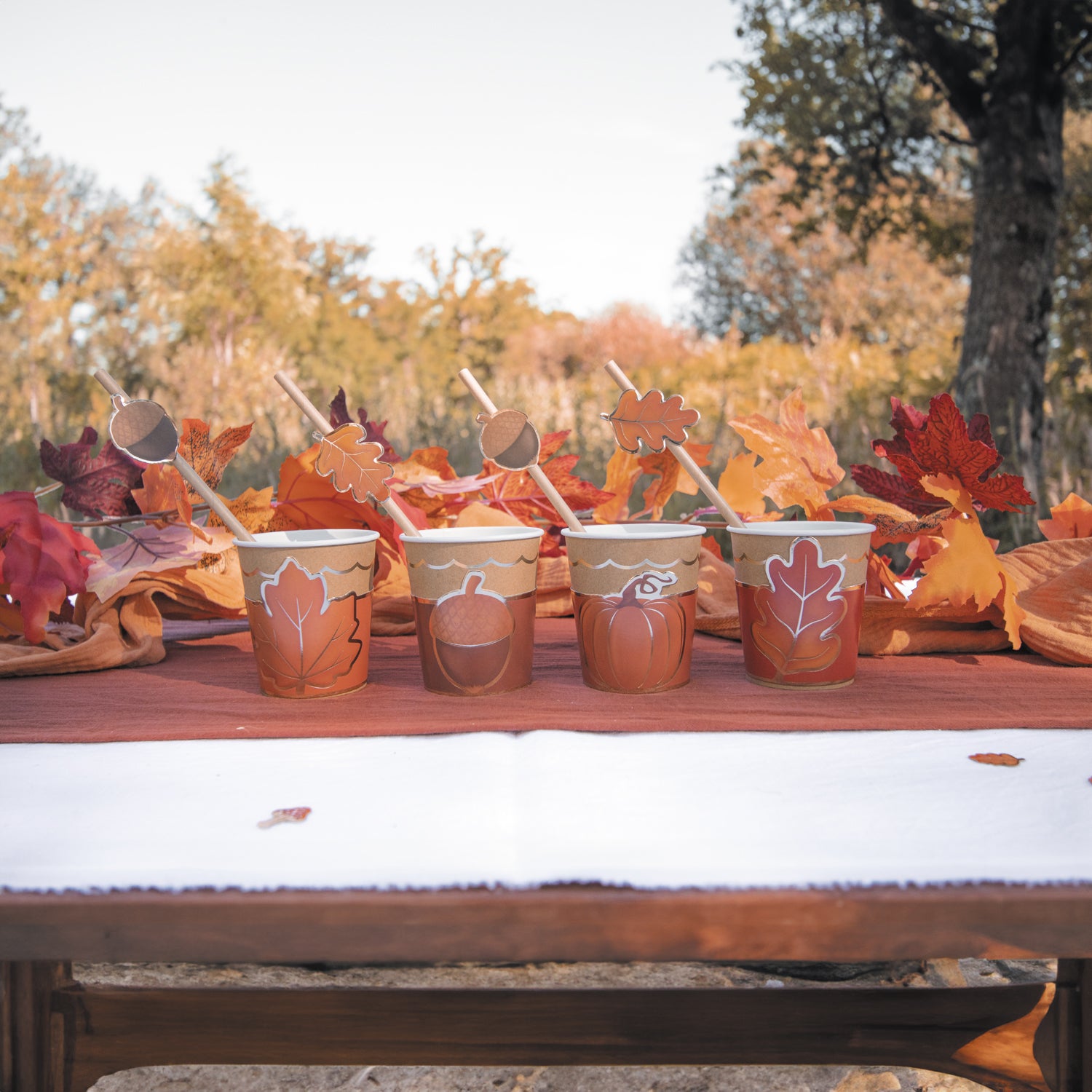 SET DE 8 DÉCORATIONS POUR VERRES AUTOMNE