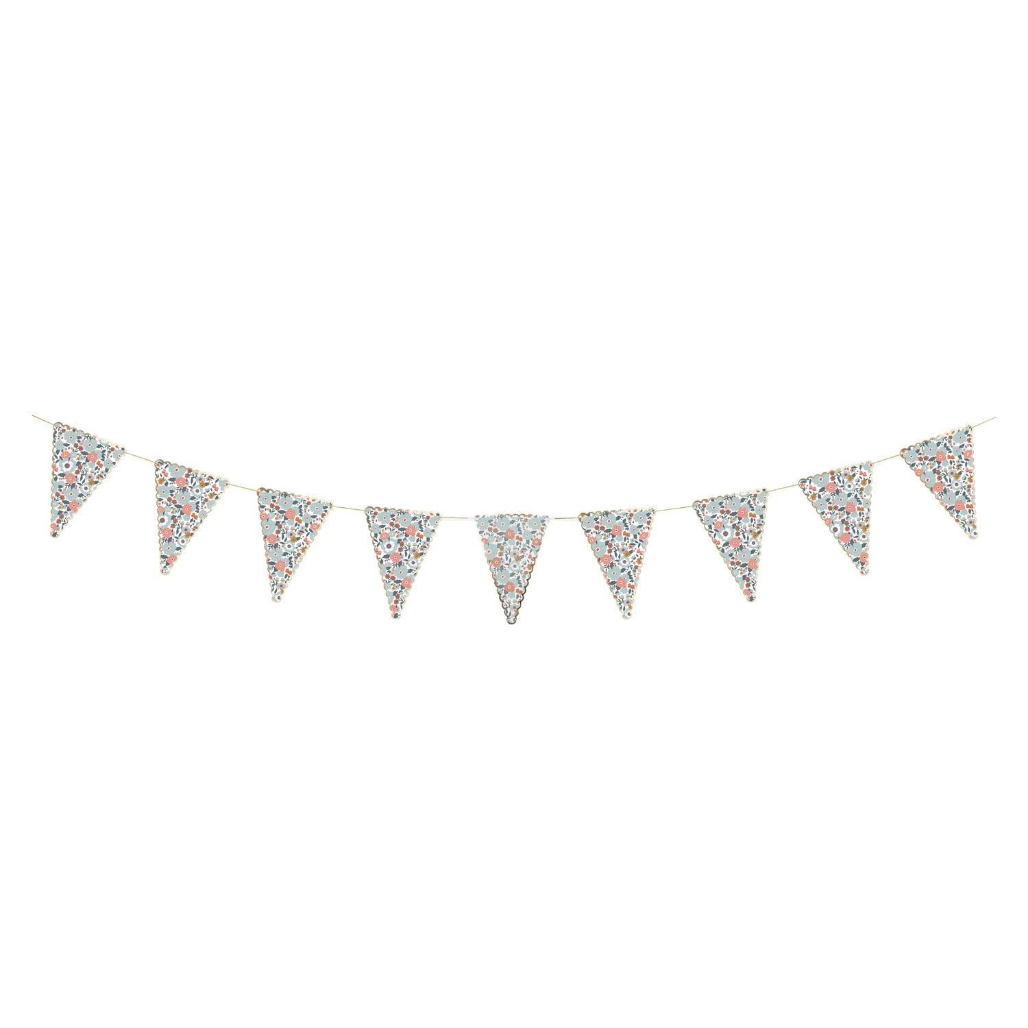 GUIRLANDE FANIONS FLEURS ET OR 3M