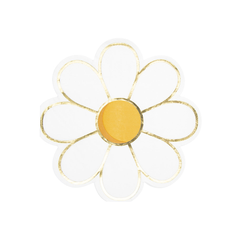 SERVIETTES 32X32CM MARGUERITE HIPPY PARTY X 16