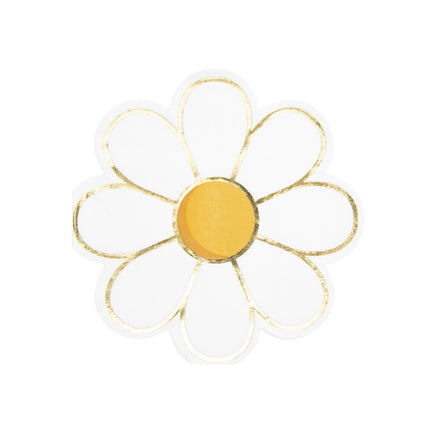 SERVIETTES 32X32CM MARGUERITE HIPPY PARTY X 16