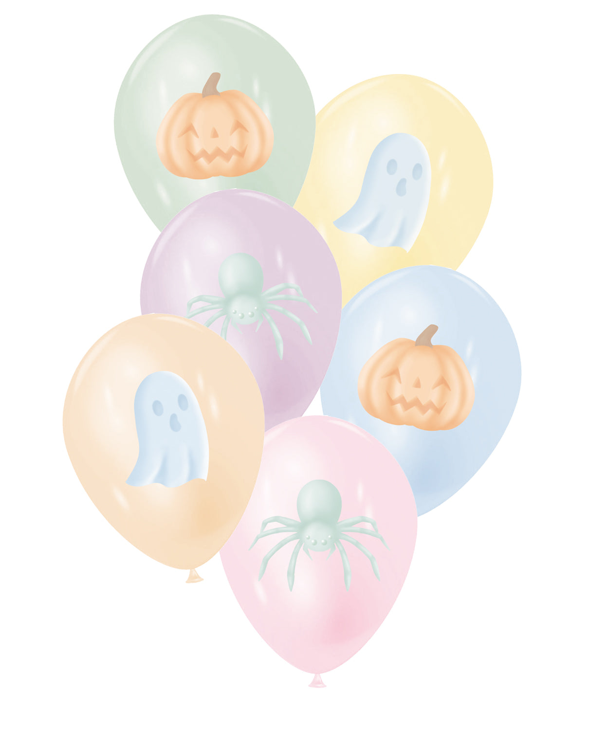 BALLONS DE BAUDRUCHE HALLOWEEN PASTEL X 6