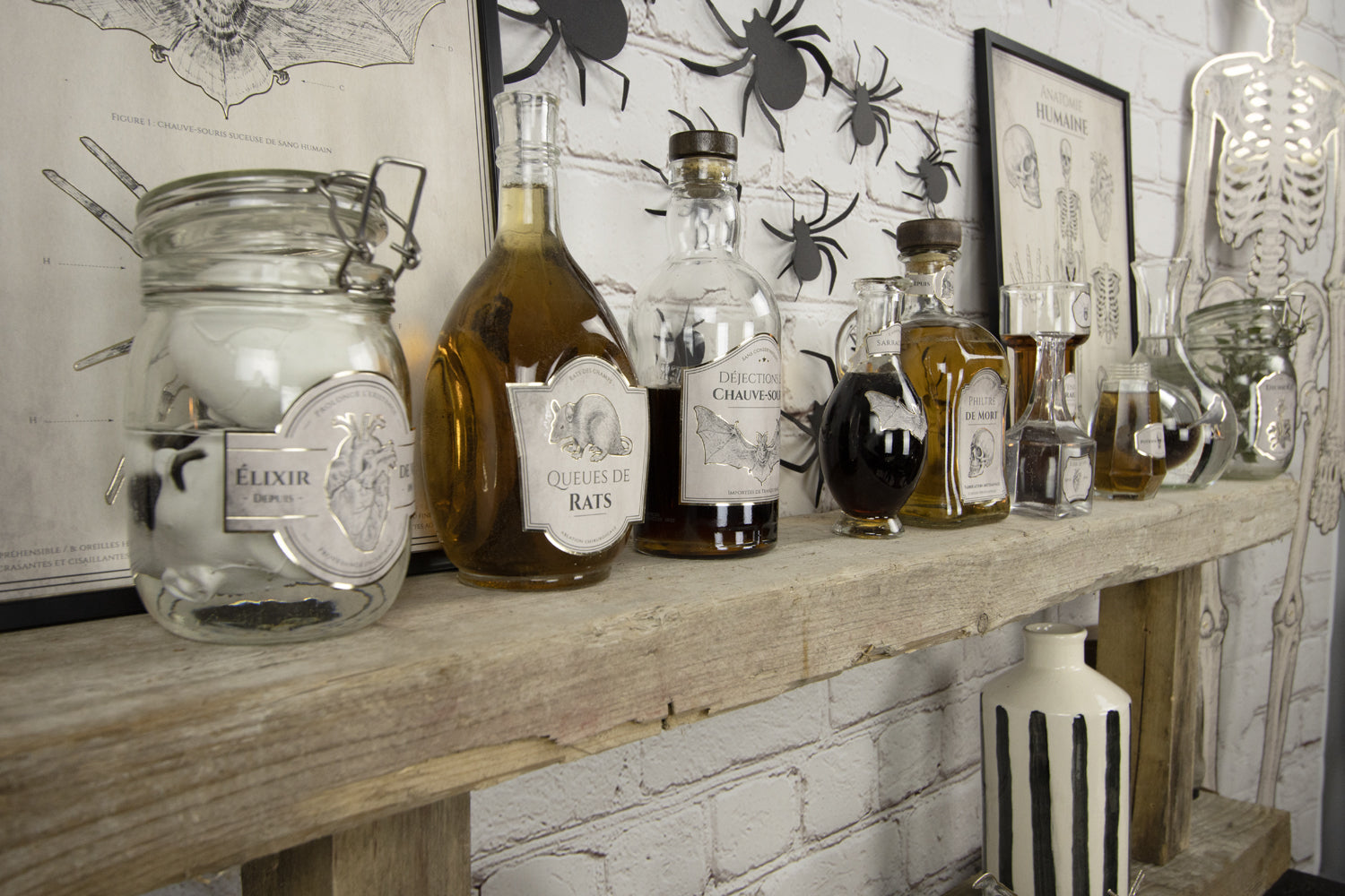 DECORATIONS POUR BOUTEILLES CABINET DE CURIOSITES X 15PCS