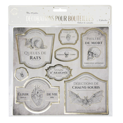 DECORATIONS POUR BOUTEILLES CABINET DE CURIOSITES X 15PCS