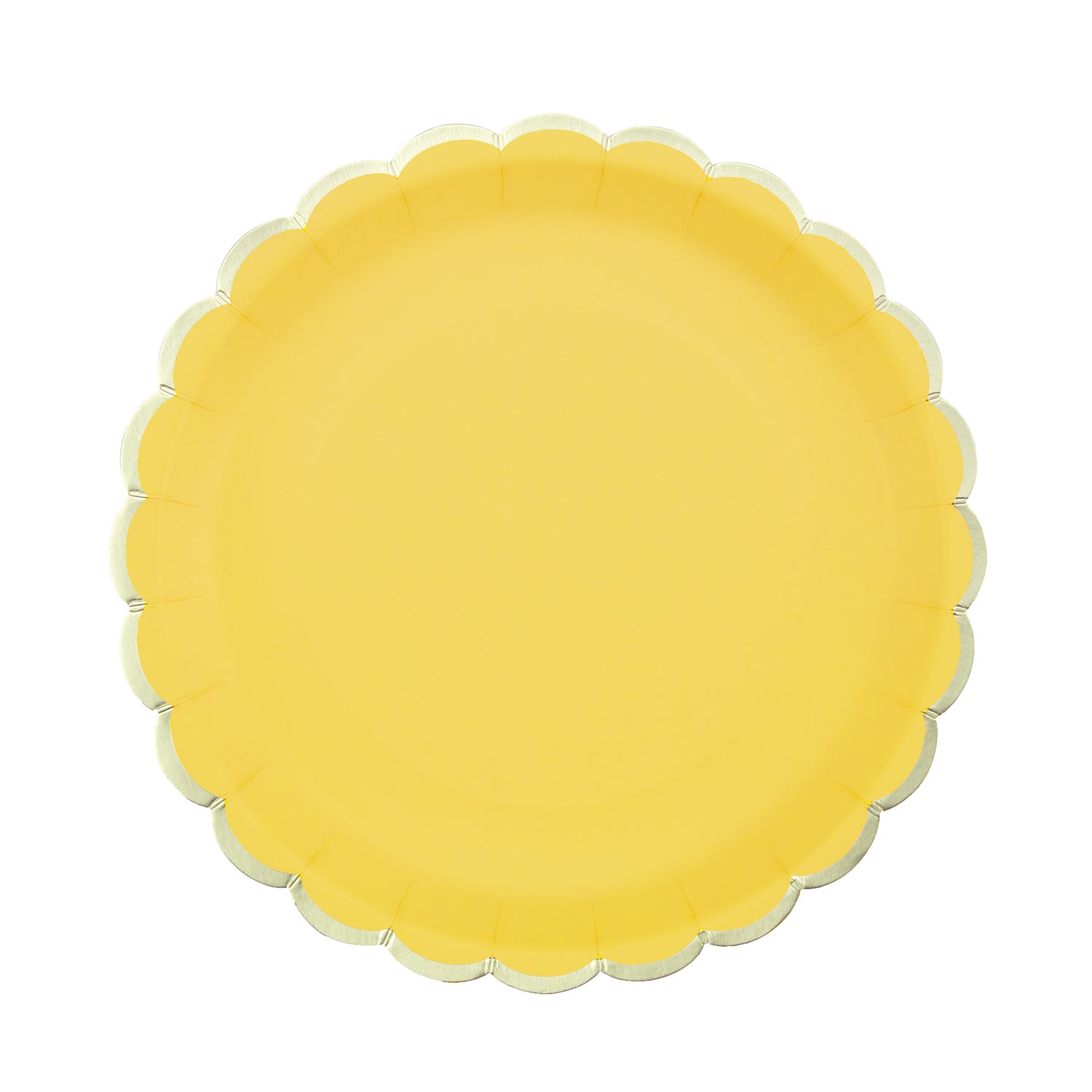 ASSIETTES FESTONNEES 23CM JAUNE CURRY ET OR X 8