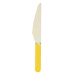 PETITS COUTEAUX EN BOIS JAUNE CURRY ET OR X 8