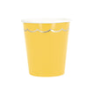 GOBELETS FESTONNES 200ML JAUNE CURRY ET OR X 8