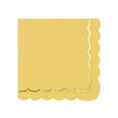 SERVIETTES FESTONNEES 33X33CM JAUNE CURRY ET OR X 16