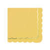 SERVIETTES FESTONNEES 33X33CM JAUNE CURRY ET OR X 16
