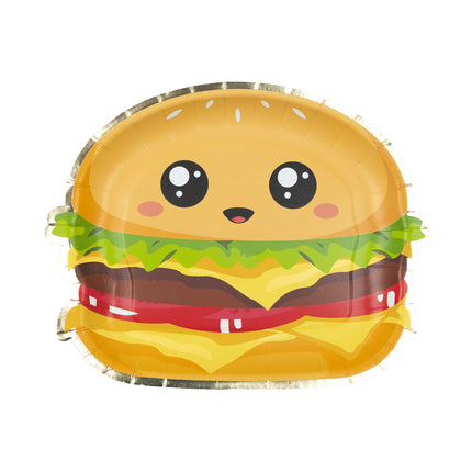 ASSIETTES BURGER 23CM SALTY JUNK FOOD X 8