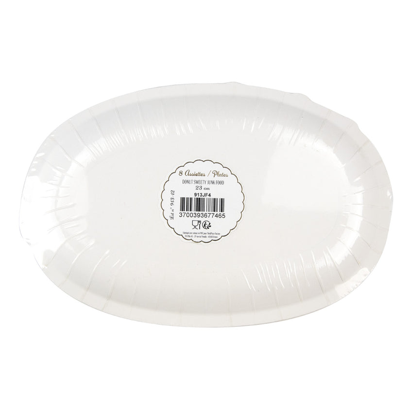 ASSIETTES DONUT 23CM SWEETY JUNK FOOD X 8