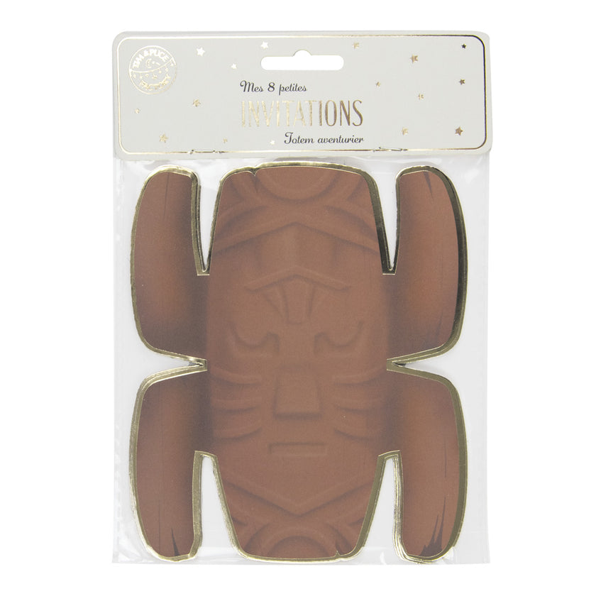 SET DE 8 INVITATIONS TOTEM AVENTURIER