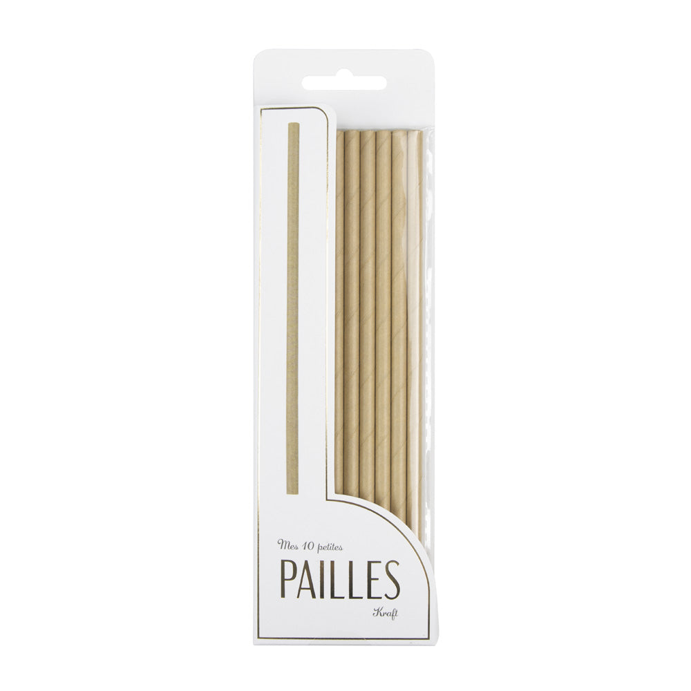 SET DE 10 PAILLES KRAFT