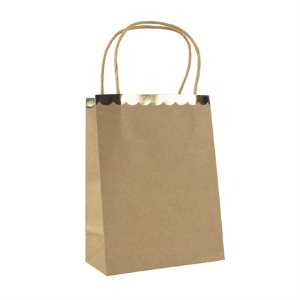 SACS PAPIER KRAFT ET OR X 4