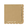 SERVIETTES FESTONNEES 33X33CM KRAFT ET OR X 16