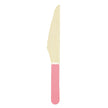 PETITS COUTEAUX EN BOIS ROSE NEON X 8