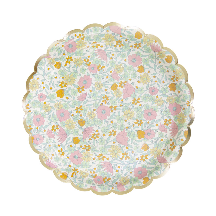 ASSIETTES FESTONNEES 23CM SHABBY ET OR X 8