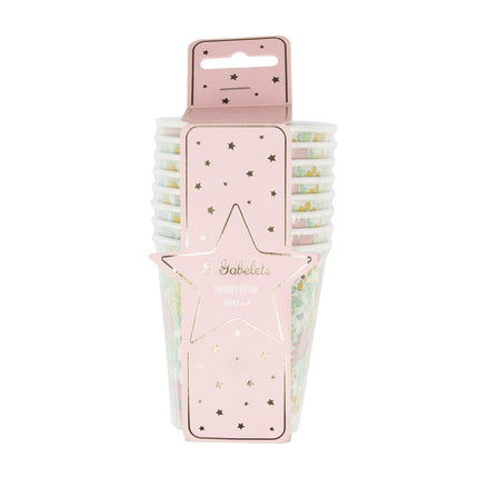 GOBELETS FESTONNES 200ML SHABBY ET OR X 8