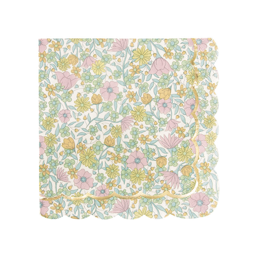 SERVIETTES FESTONNEES 33X33CM SHABBY ET OR X 16