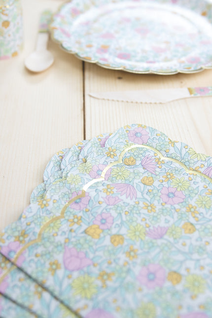 SERVIETTES FESTONNEES 33X33CM SHABBY ET OR X 16