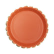 ASSIETTES FESTONNEES 23CM TERRACOTTA ET OR X 8