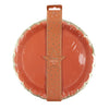 ASSIETTES FESTONNEES 23CM TERRACOTTA ET OR X 8