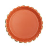 ASSIETTES FESTONNEES 23CM TERRACOTTA ET OR X 8