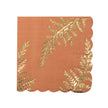 SERVIETTES FESTONNEES 33X33CM FOUGERE TERRACOTTA X 16