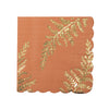 SERVIETTES FESTONNEES 33X33CM FOUGERE TERRACOTTA X 16