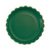 ASSIETTES FESTONNEES 23CM VERT JUNGLE ET OR X 8