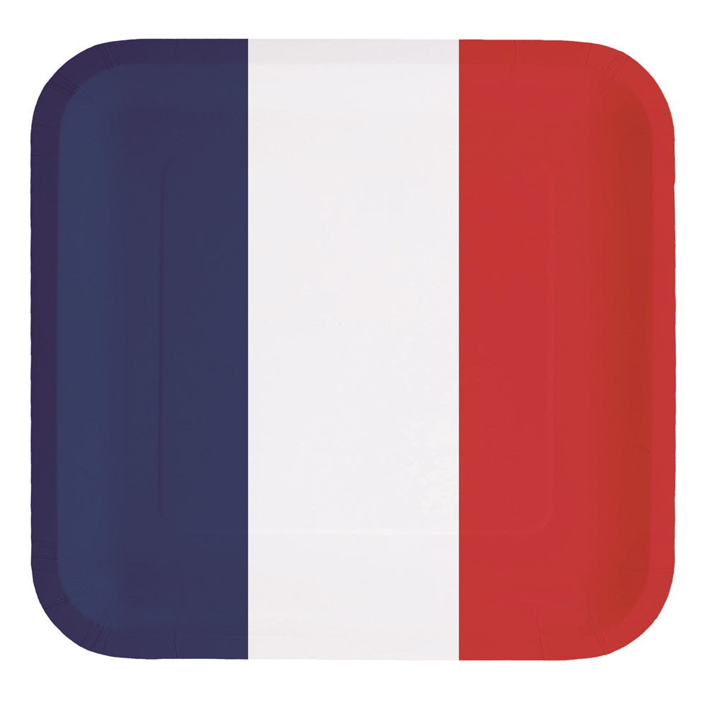 ASSIETTES CARREES FRANCE 23CM X 8