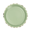ASSIETTES FESTONNEES 23CM VERT SAUGE ET OR X 8