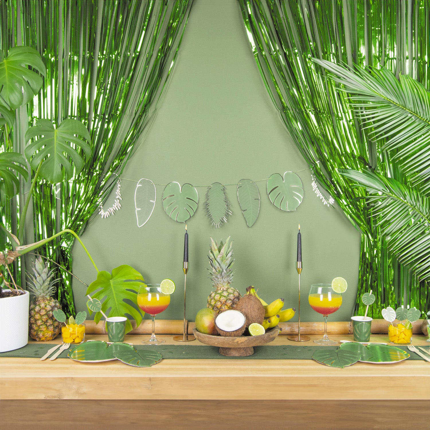 GUIRLANDE FEUILLES TROPICALES 3M