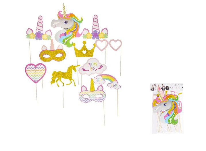 lot de 8 masques photoprops licorne