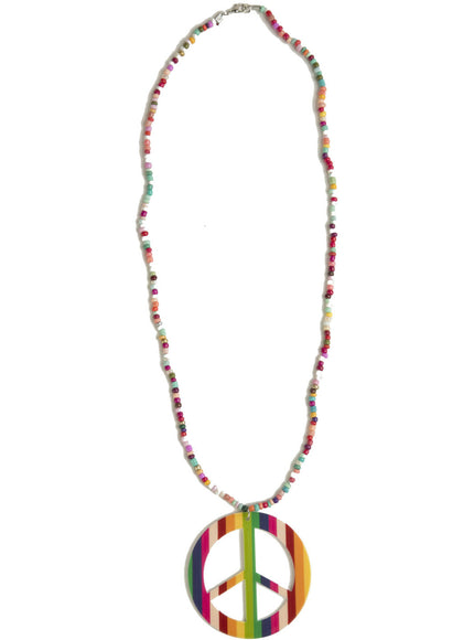 Collier hippie signe Peace adulte