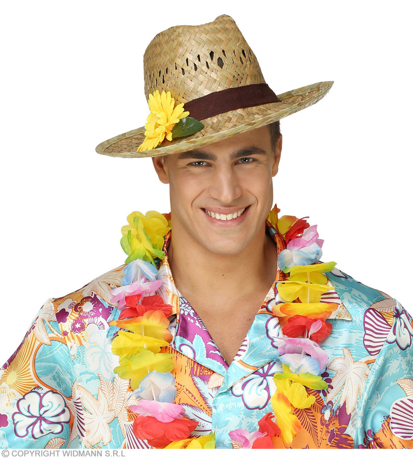 Chapeau de paille avec tournesol