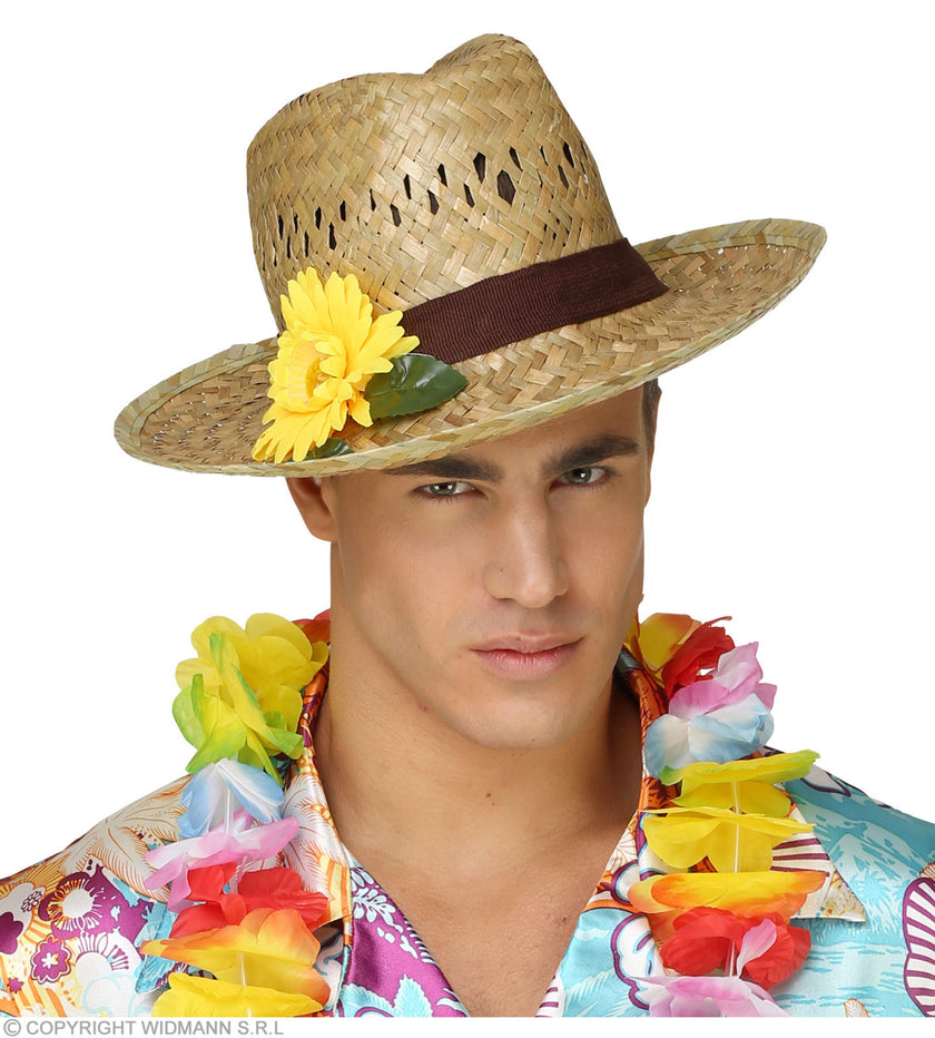 Chapeau de paille avec tournesol