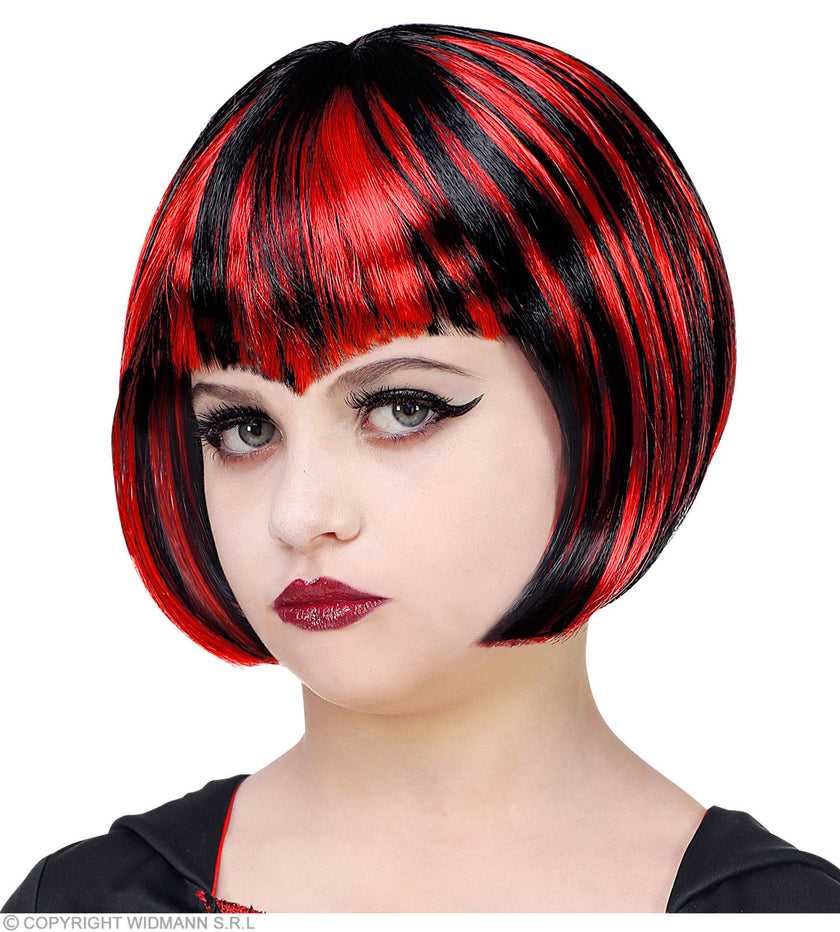 Perruque vampire rouge et noire fille