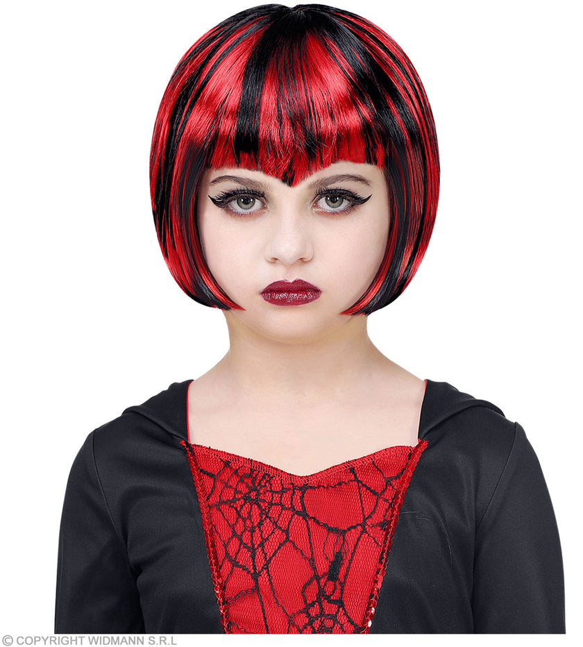 Perruque vampire rouge et noire fille