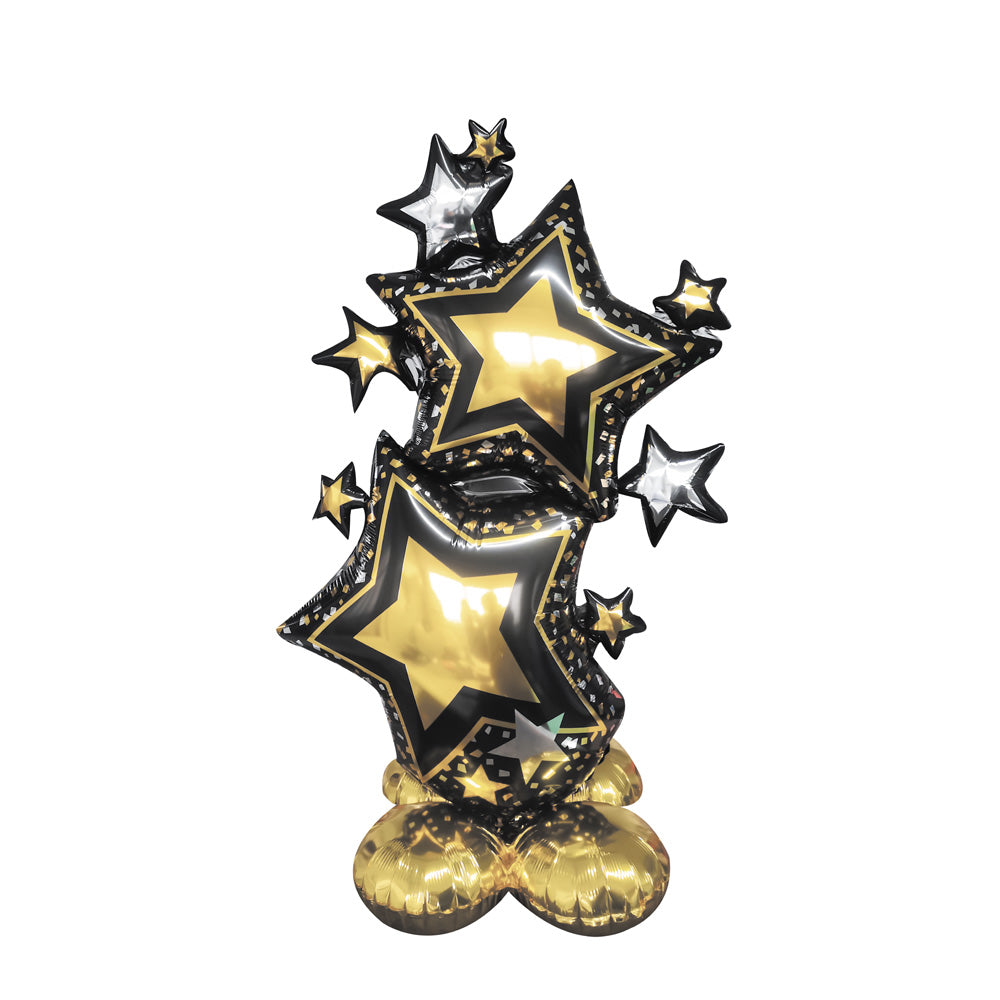 BALLON MYLAR ETOILES ET FOIL GOLD