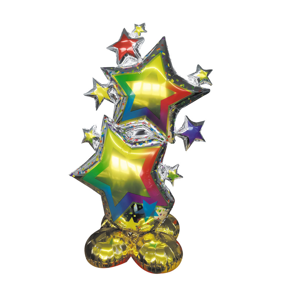 BALLON MYLAR ETOILES ET FOIL MULTICOLORE