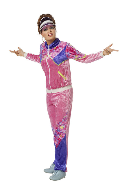 Déguisement jogging 80's bleu femme