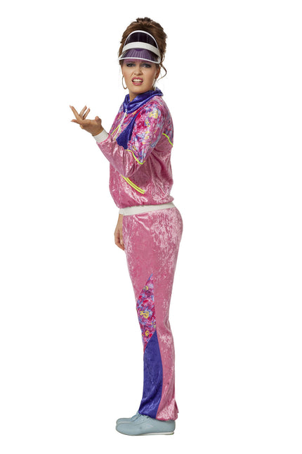 Déguisement jogging 80's bleu femme