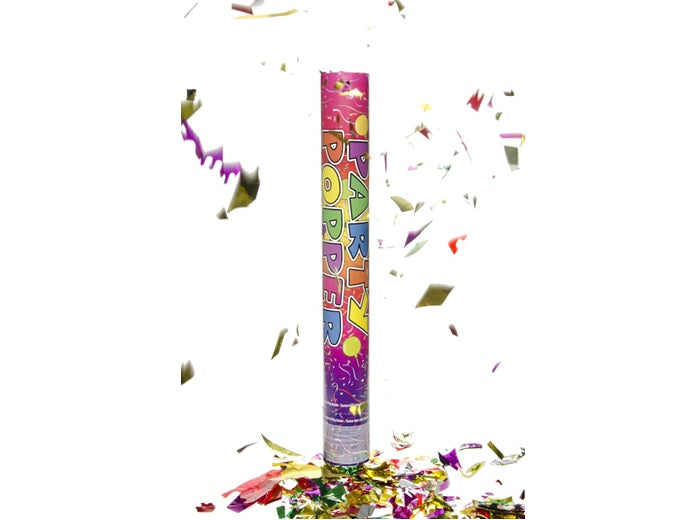 canon à confettis papier métallisé multicolore éco 40cm