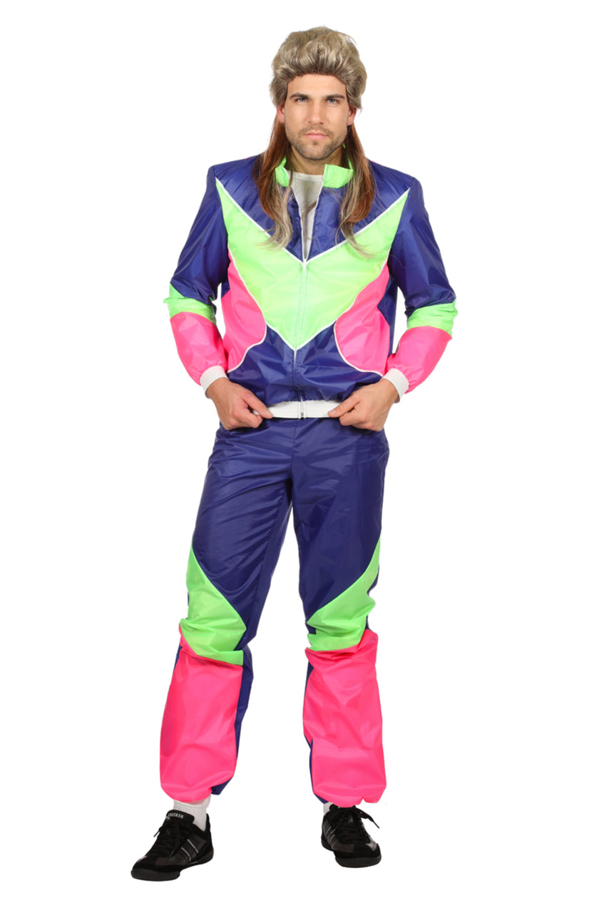 Déguisement jogging 80's bleu homme