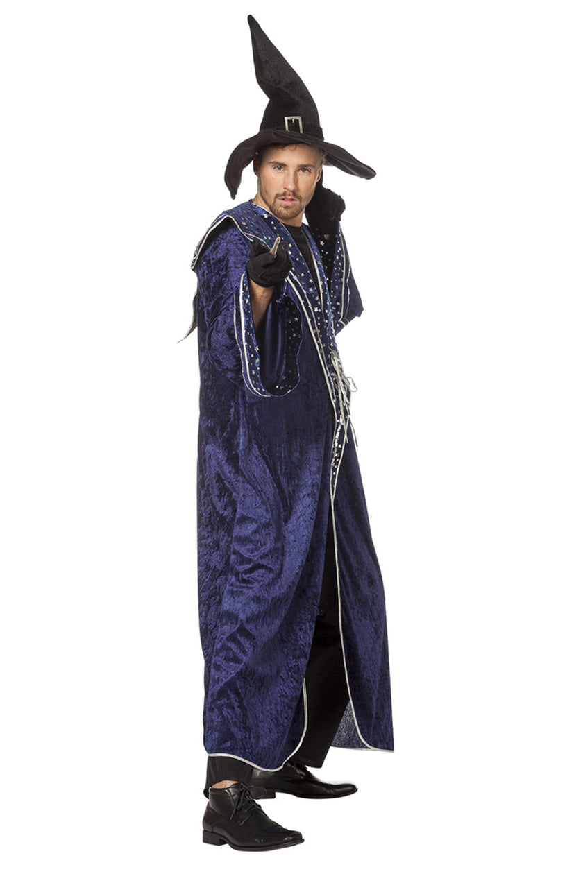 Déguisement magicien bleu homme