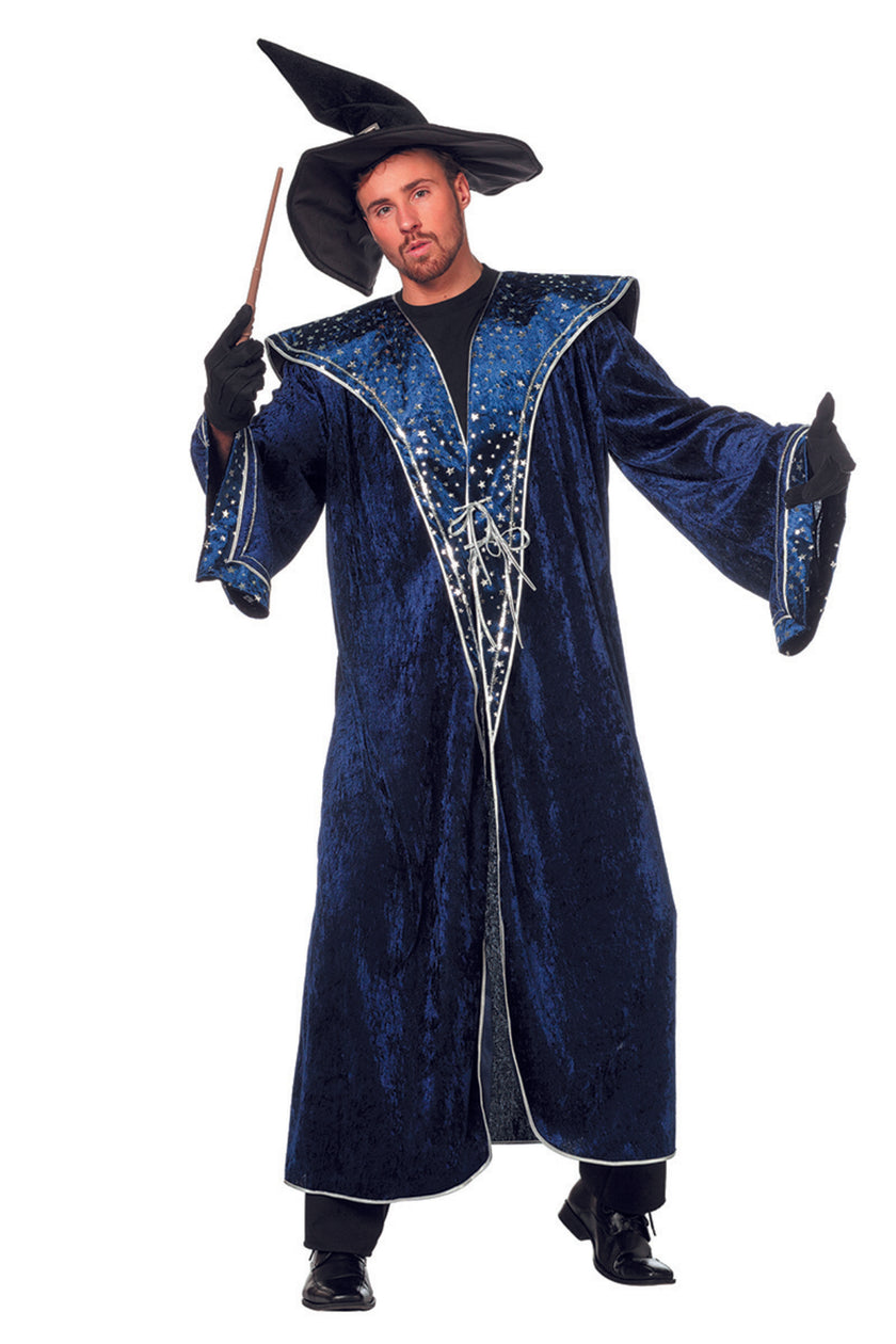 Déguisement magicien bleu homme