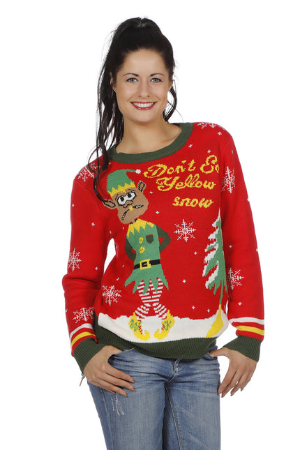 Pull de Noël rouge adulte